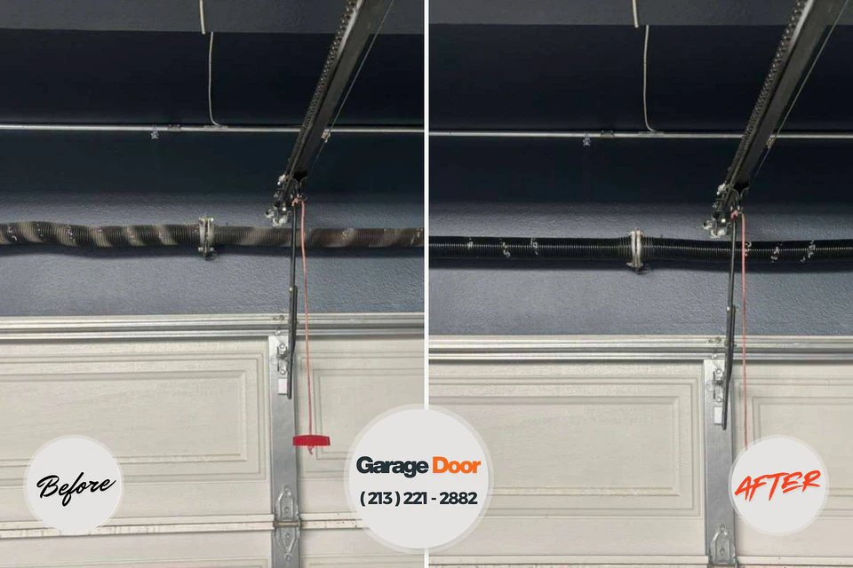 Before and after: garage door repair Kutztown University, PA